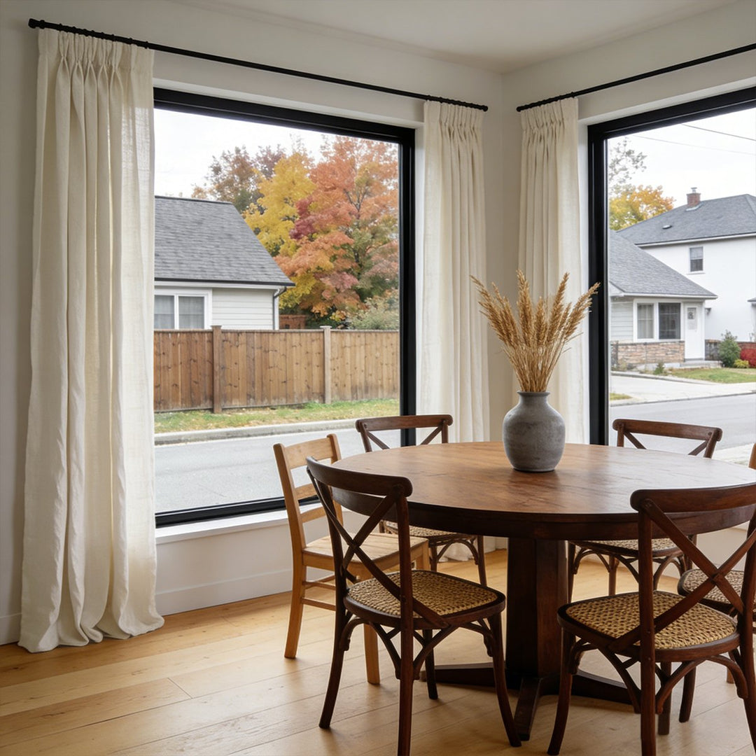 Custom Linen Curtains Bamboo Texture for Living Room Bedroom Made to Measure Window Panels
