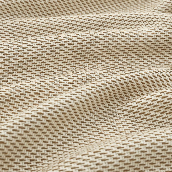 Weave Two-Tone Striped Linen Blackout Pleated Thermal Curtains