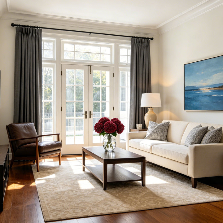 Nox Custom Pinch Pleat Linen 100% Blackout Curtains