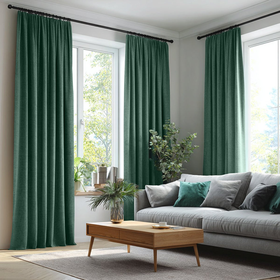 Double-Sided Cotton And Linen Texture, The Darker The Color, The More Light-Blocking The Living Room Curtains