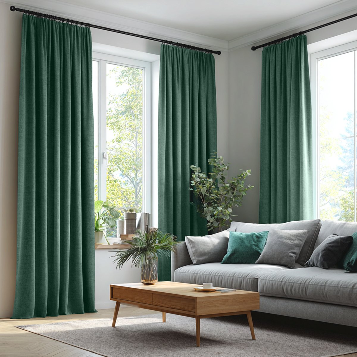 Double-Sided Cotton And Linen Texture, The Darker The Color, The More Light-Blocking The Living Room Curtains