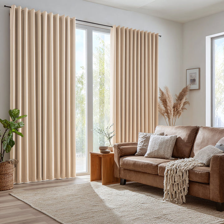 Thrum Linen Draped Living Room Blackout Curtains Grommet