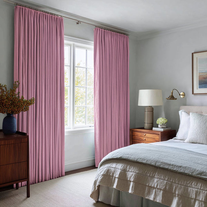 Nocturne Custom 100% Blackout Linen Curtains Pinch Pleat