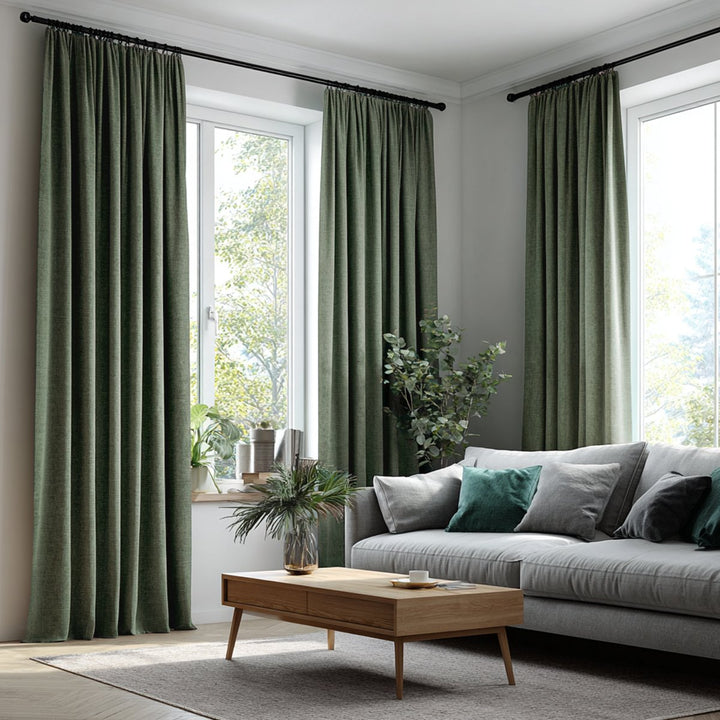 Biface Cotton-Linen Textured 100% Blackout Curtains