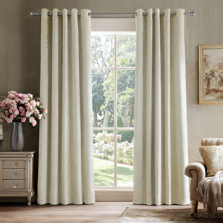 Nest Elegant Velvet Pleated Living Room Bedroom Thermal Curtains Grommet