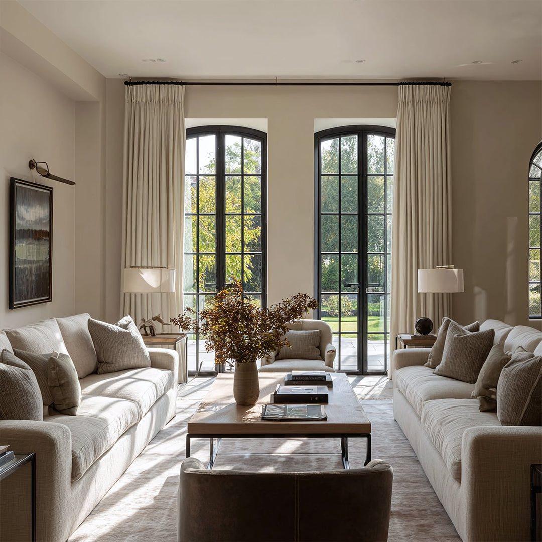 Celeste Cotton Pleated Blackout Curtains For Living Room Bedroom