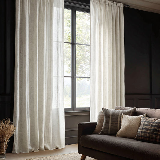 Linen Style Cotton Gauze Pleated Curtains