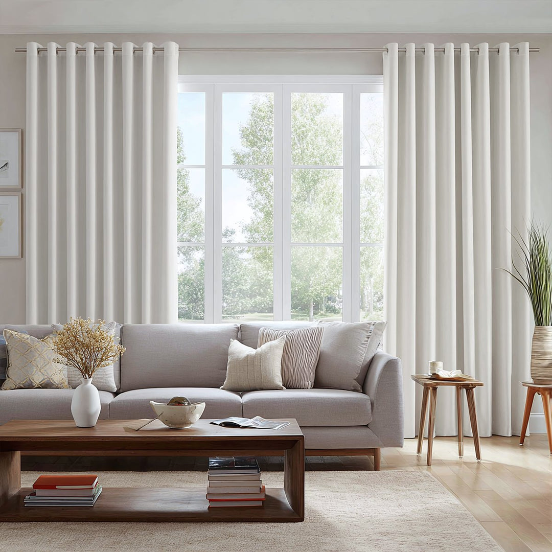 Celeste Cotton Pleated Blackout Curtains For Living Room Bedroom Grommet