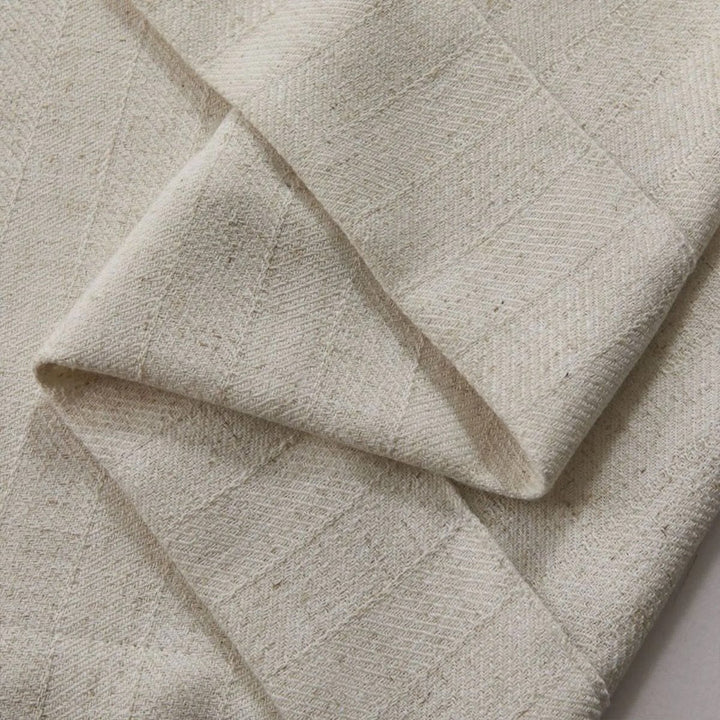 Twill Herringbone Linen Blackout Pleated Curtains