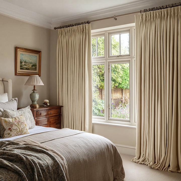Bulgari Cotton-Linen Textured Blackout And Soundproof Window Curtains