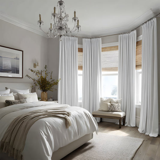 Belgian Linen Pleated Blackout Curtains For Living Room And Bedroom