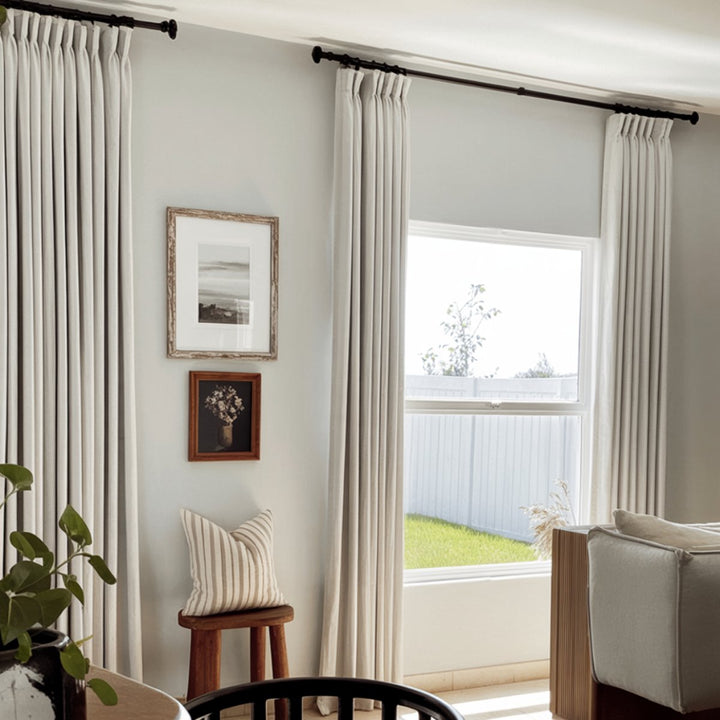 Linum Natural Linen Pleated Blackout Solid Curtains Custom Modern Drapes