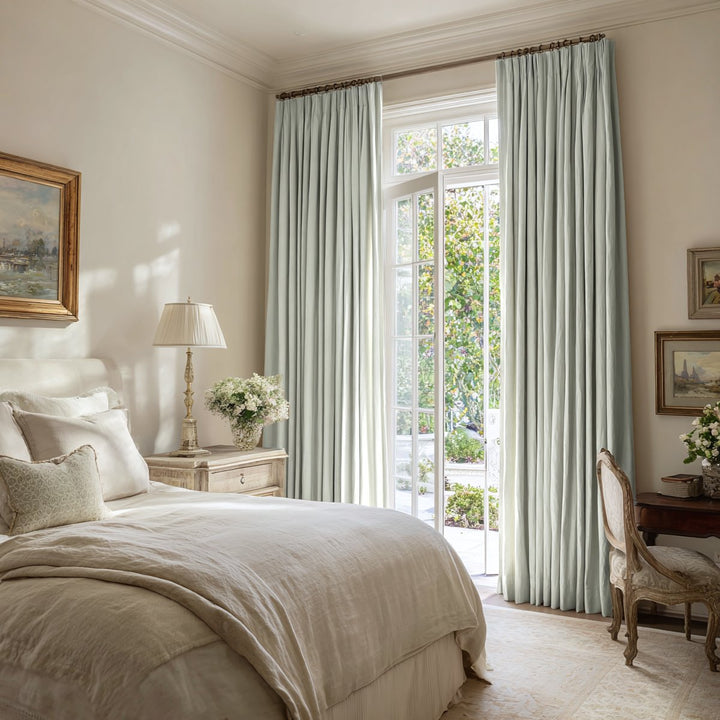 Haptic Double-Sided Textured Blackout Pleated Curtains