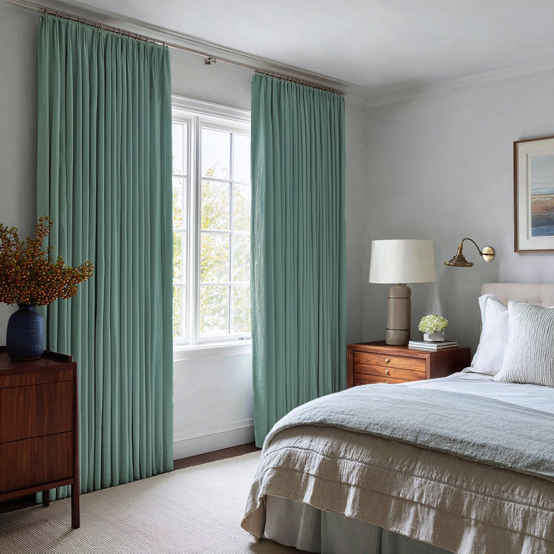 Nocturne Custom 100% Blackout Linen Curtains Pinch Pleat