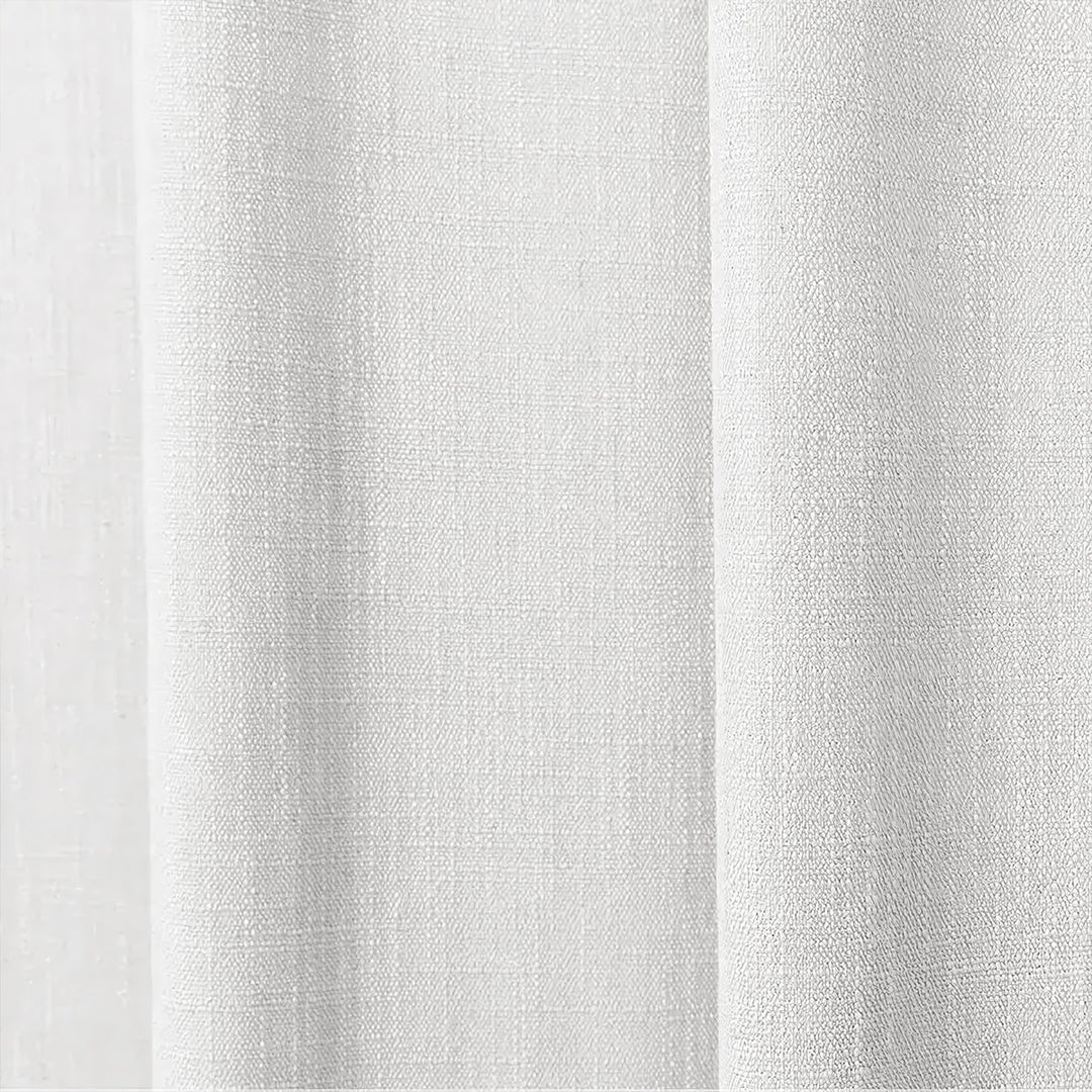 Refuge Linen Pleated Living Room Breathable Blackout Curtains