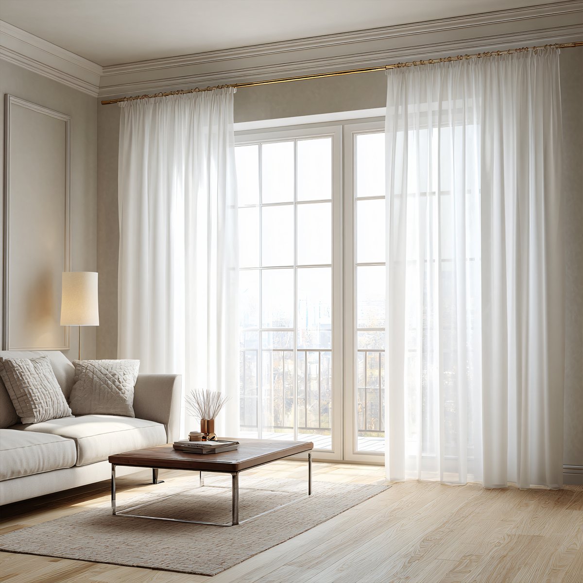 White Sheer Tulle Bedroom Curtains Soft Top