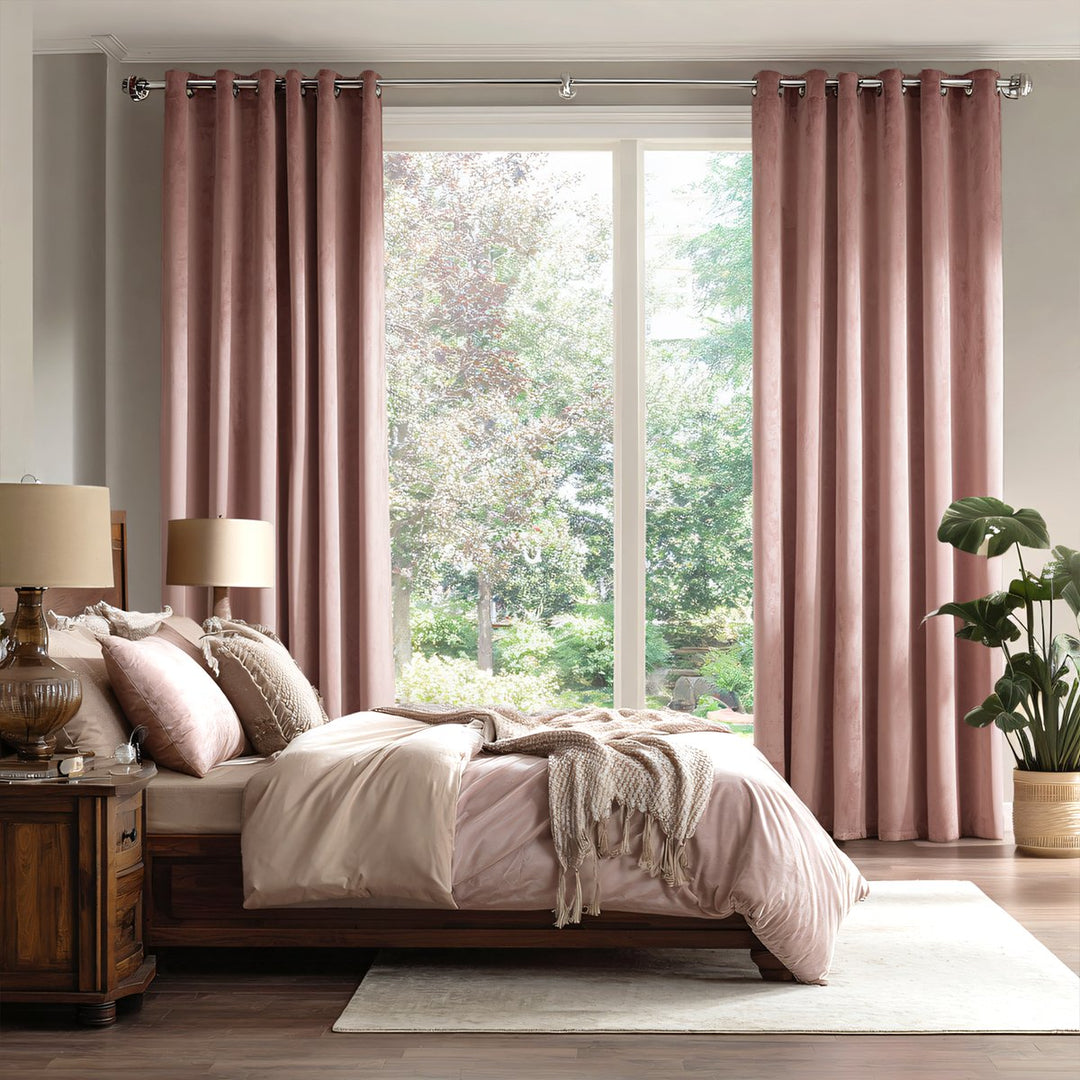 Hue Velvet Blackout Noiseproof Grommet Thermal Curtains