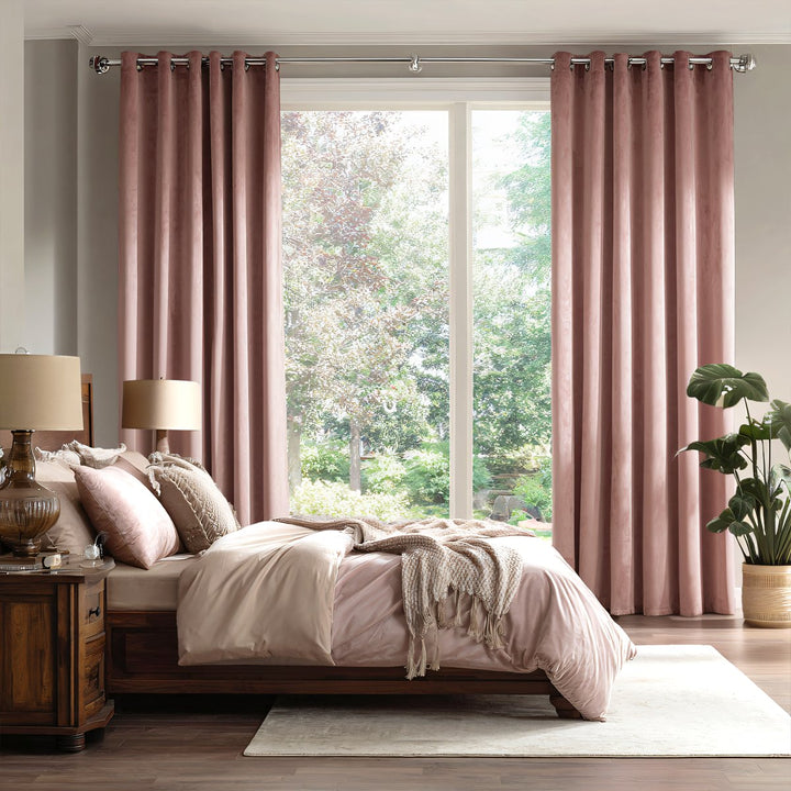 Hue Velvet Blackout Noiseproof Grommet Thermal Curtains