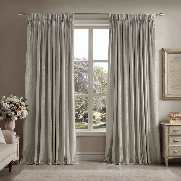 Hue Velvet Blackout Noiseproof Pleated Thermal Curtains