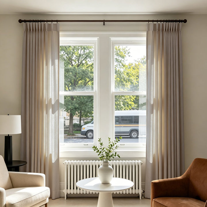 Lume Linen Blackout Custom Curtains Breathable Pinch Pleat