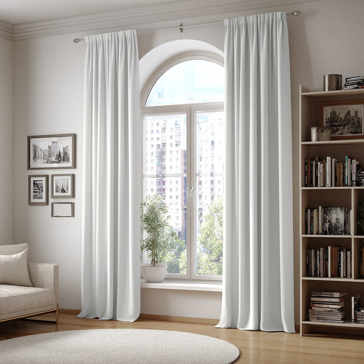 Kinetic 100% Blackout Wood Grain Textured Jacquard Pleated Thermal Curtains