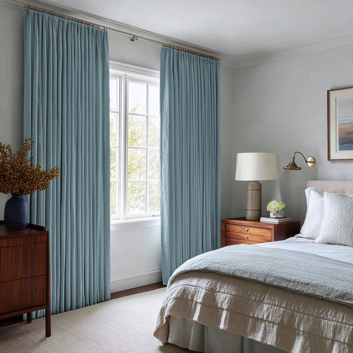 Nocturne Custom 100% Blackout Linen Curtains Pinch Pleat