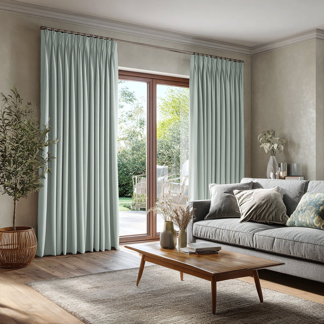 Tactile Linen And Cotton Blackout Pleated Curtains
