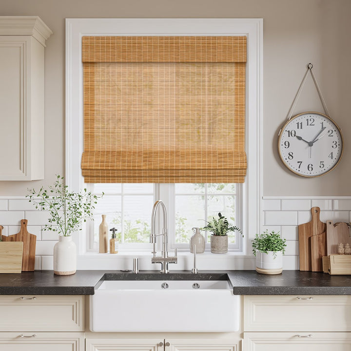 100% Bamboo Woven Shade - Pale Amber
