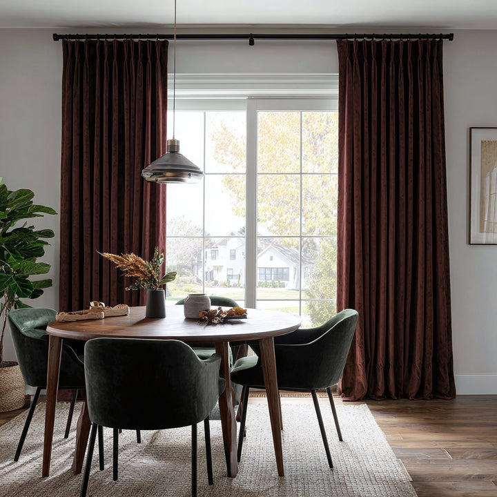 Nest Elegant Velvet Pleated Living Room Bedroom Thermal Curtains Grommet