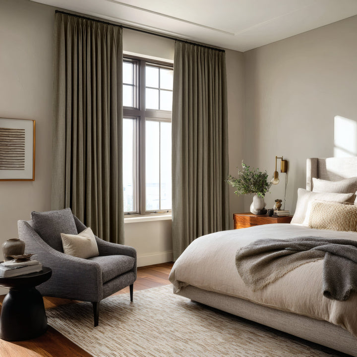 Delta Custom Diamond Textured Linen Cotton Curtains