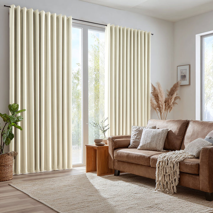 Thrum Linen Draped Living Room Blackout Curtains Grommet