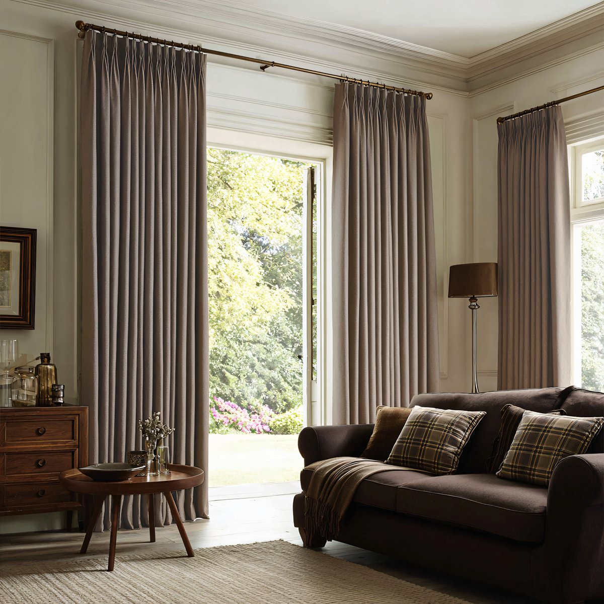 Elegant Velvet Pleated Living Room Bedroom Curtains