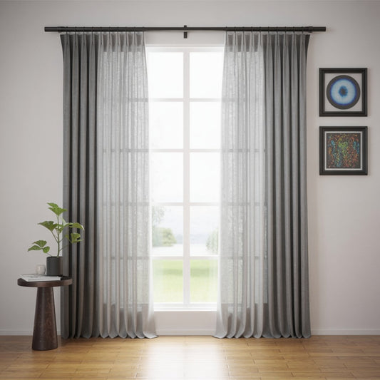 Canvas Linen Pleated Blackout Curtains Heavyweight Elegant Custom Modern Solid Drapes