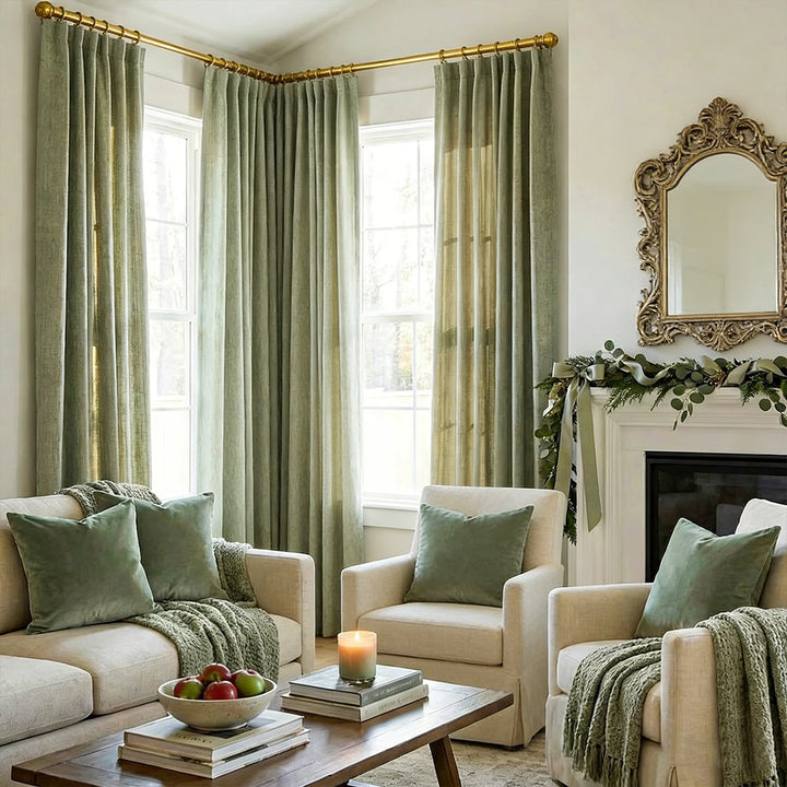 Custom Linen Curtains Bamboo Texture for Living Room Bedroom Made to Measure Window Panels