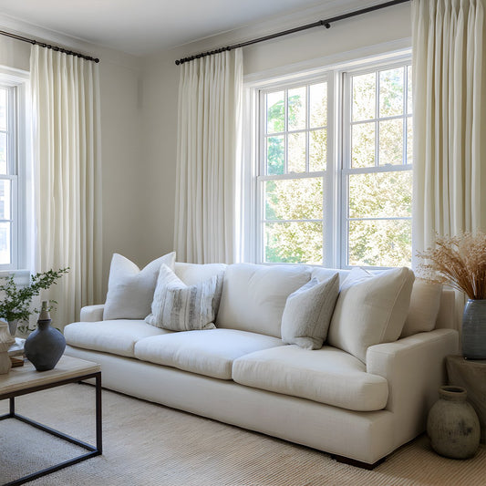Cotton Pleated Blackout Curtains For Living Room Bedroom