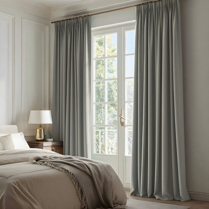 Celeste Cotton Pleated Blackout Curtains For Living Room Bedroom