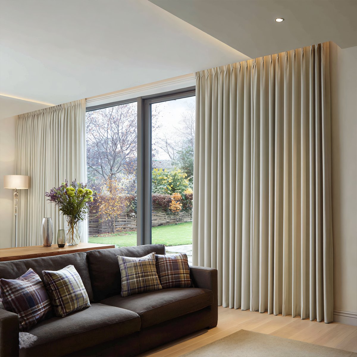 Elegant Velvet Pleated Living Room Bedroom Curtains