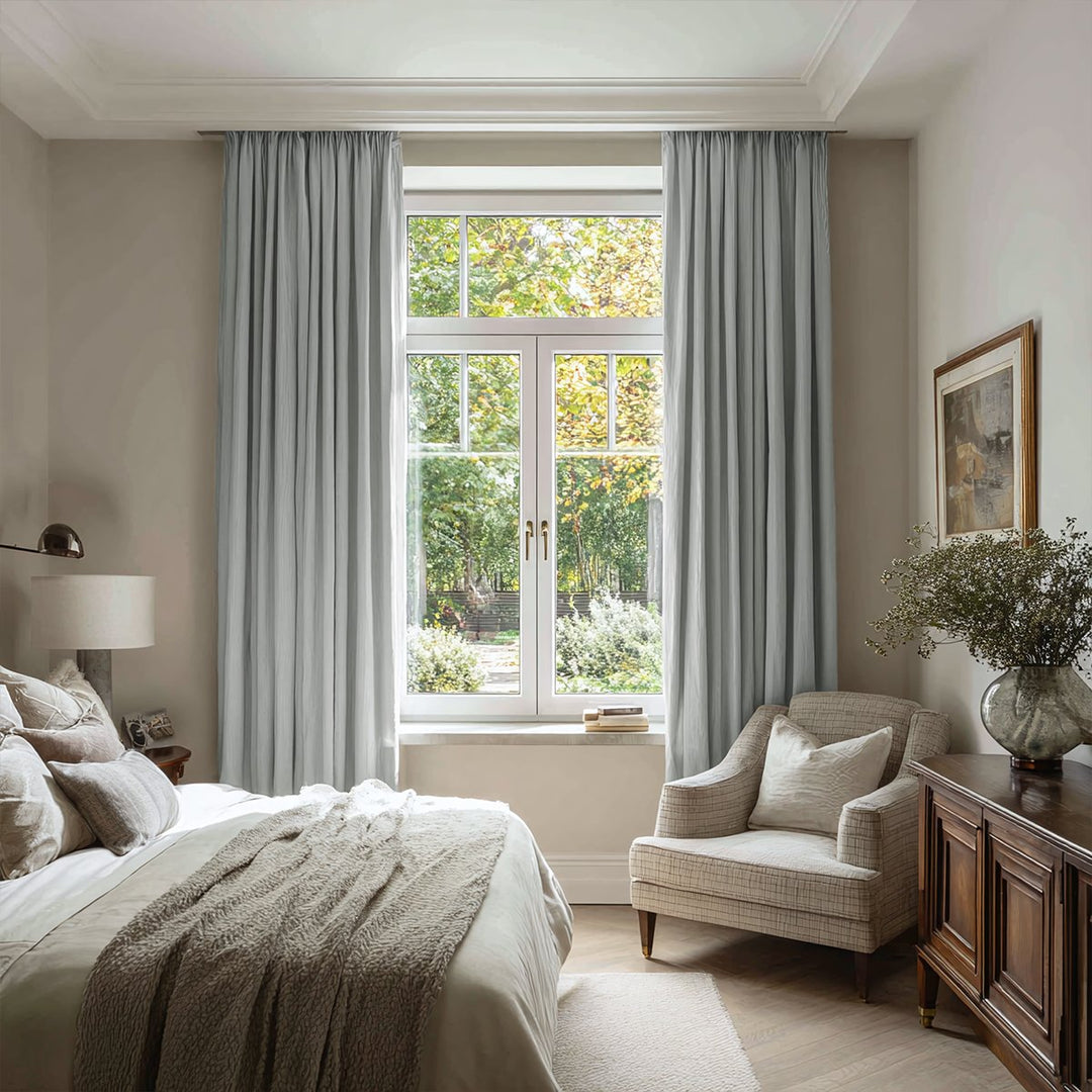 Linen And Cotton Blackout Pleated Curtains