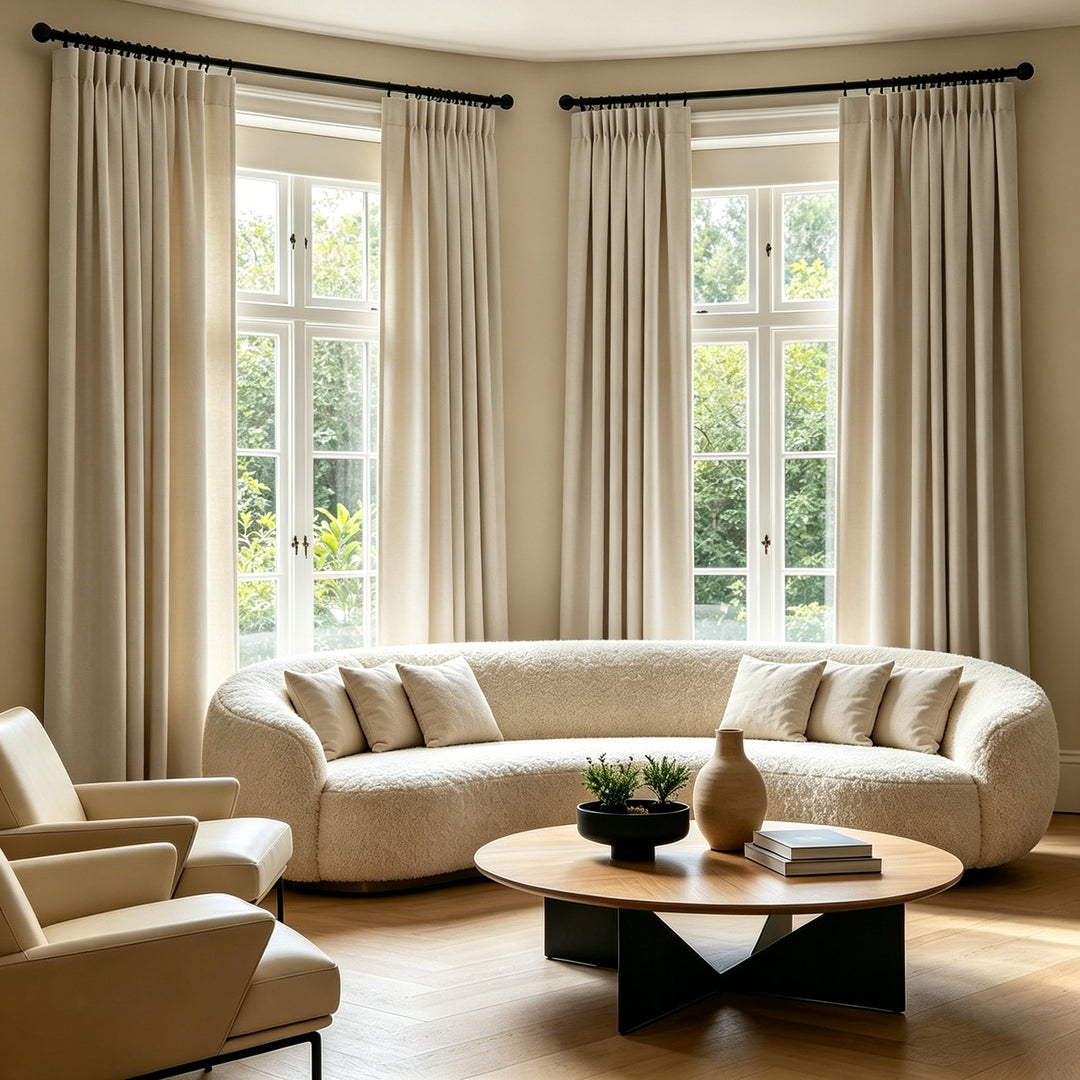 Chevron Custom Herringbone Cotton Blend Pinch Pleat Curtains