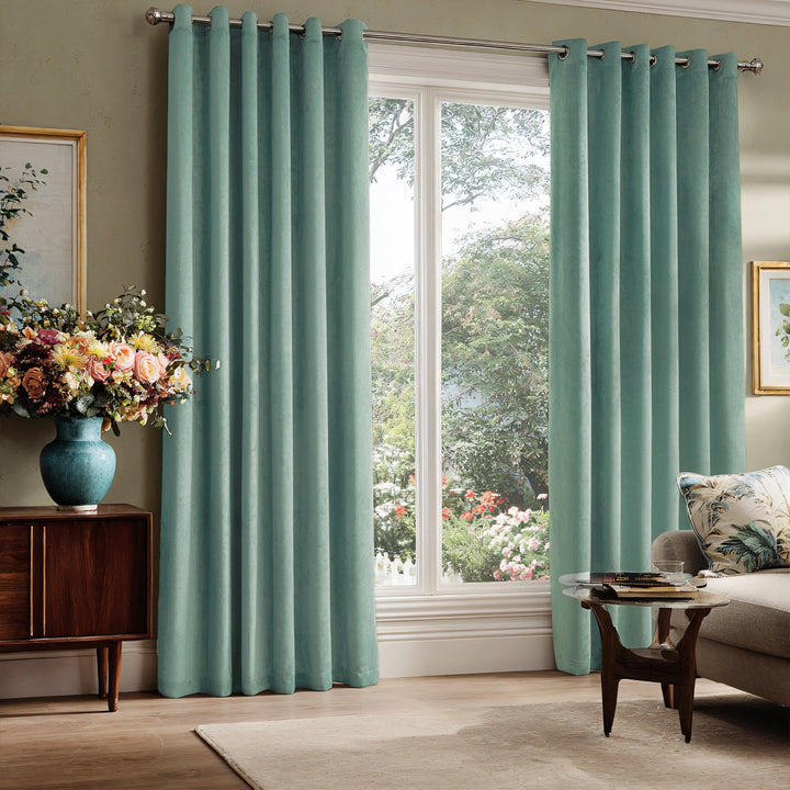 Hue Velvet Blackout Noiseproof Grommet Thermal Curtains