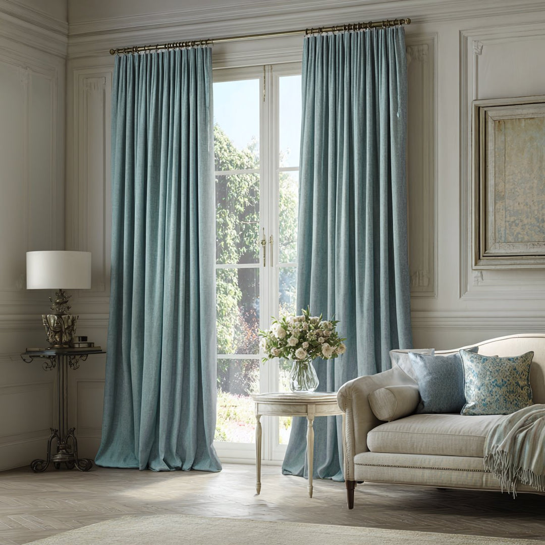 Haptic Double-Sided Textured Blackout Pleated Curtains