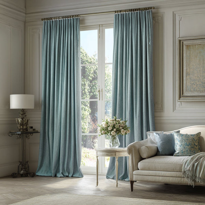 Haptic Double-Sided Textured Blackout Pleated Curtains