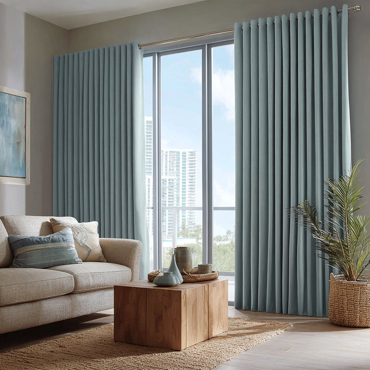 Celeste Cotton Pleated Blackout Curtains For Living Room Bedroom Grommet