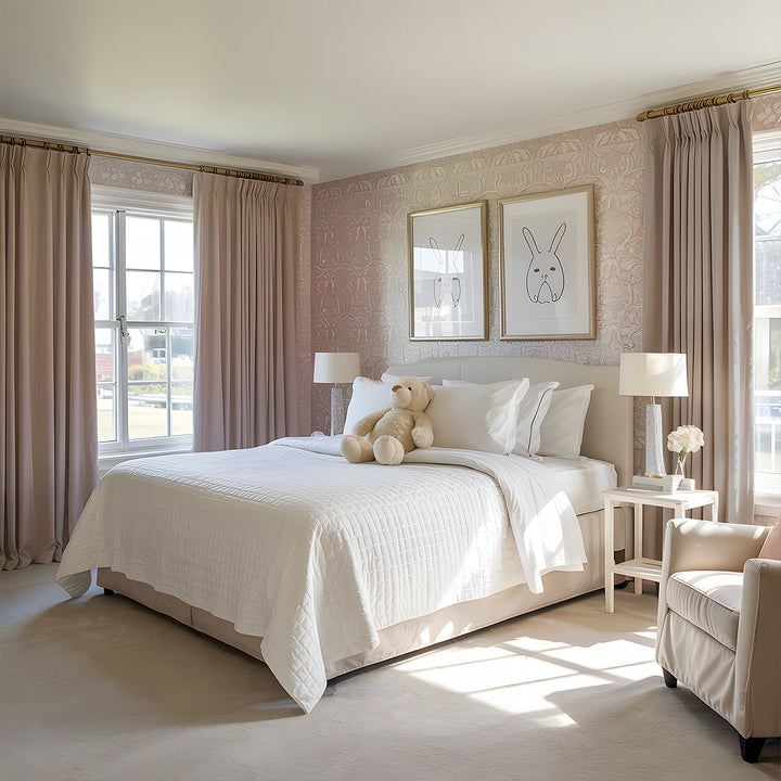 Celeste Cotton Pleated Blackout Curtains For Living Room Bedroom