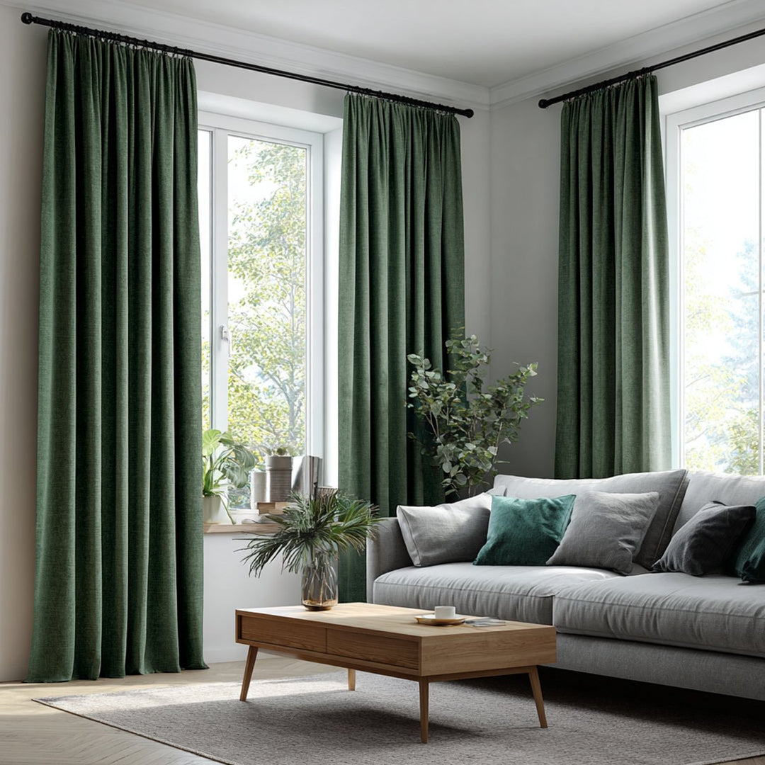Biface Cotton-Linen Textured 100% Blackout Curtains