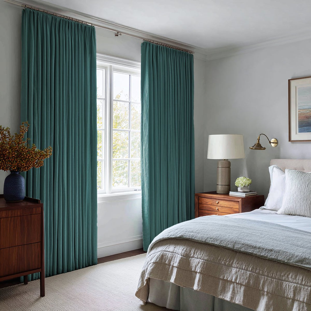 Nocturne Custom 100% Blackout Linen Curtains Pinch Pleat
