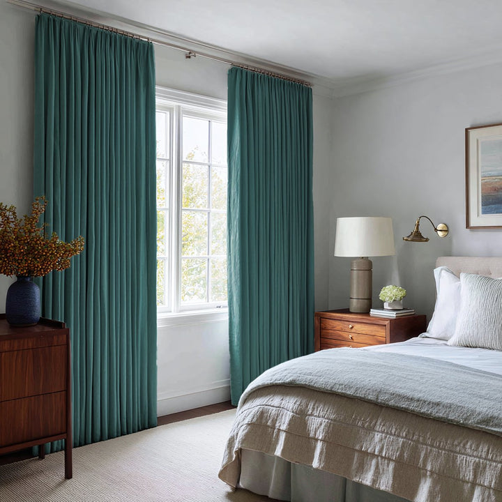Nocturne Custom 100% Blackout Linen Curtains Pinch Pleat
