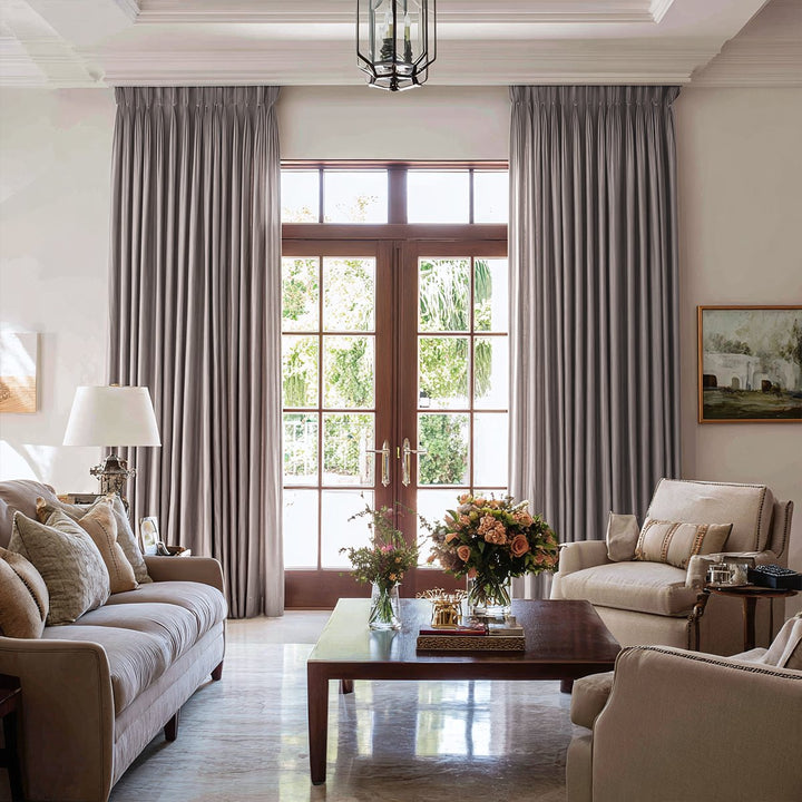 Nocturne Custom 100% Blackout Linen Curtains Pinch Pleat
