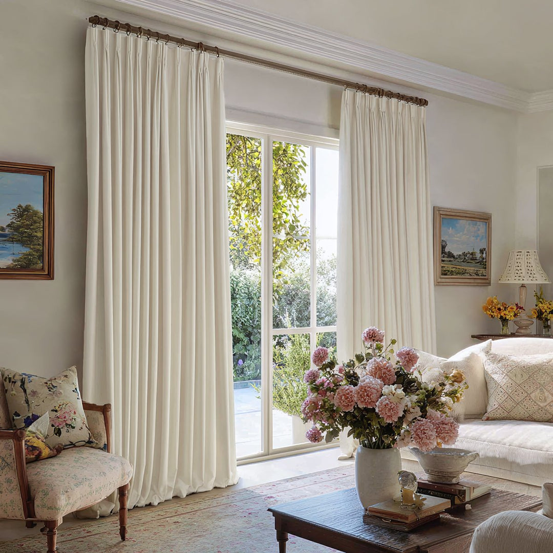 Tactile Linen And Cotton Blackout Pleated Curtains