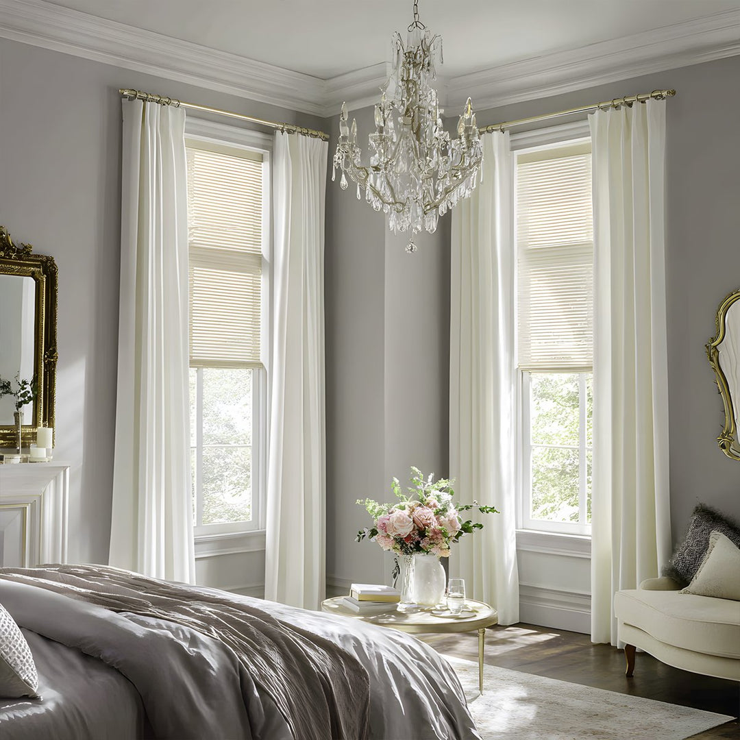 Vestige Belgian Linen Pleated Blackout Curtains For Living Room And Bedroom